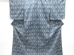 絣柄手織り紬単衣着物